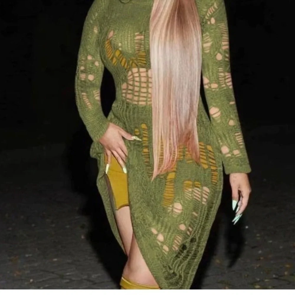 Distressed Pullover HOODIE Sweater Dresses